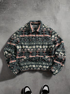 Men's Relaxed Plush Fleece Jacket with Pointed Lapels and Welt Pockets