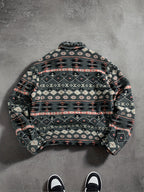 Men's Relaxed Plush Fleece Jacket with Pointed Lapels and Welt Pockets