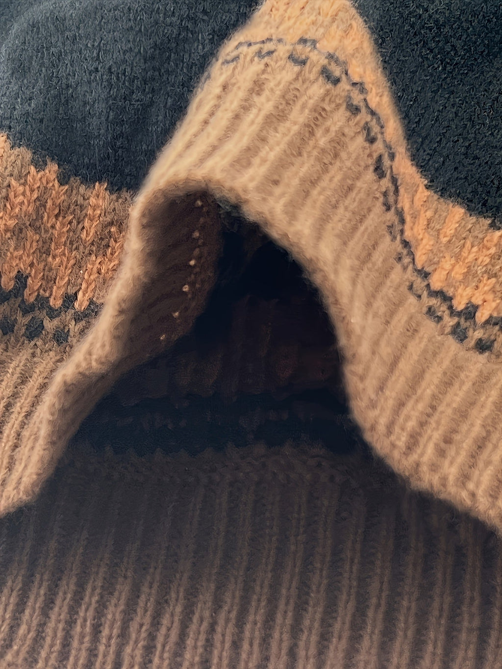 Women's Warm Jacquard Chunky Knit Jumper with Crew Neck