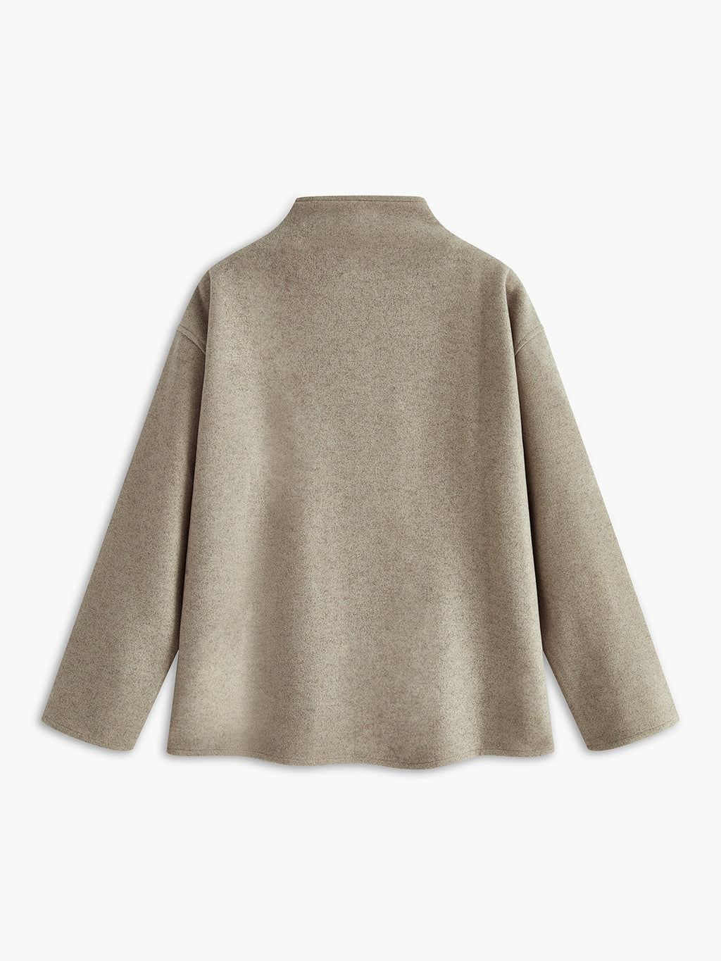 Women's Textured Double-Breasted Short Coat in an Oversized Shape