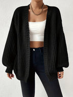 Women's Draped Open-Front Cardigan in Soft Chunky Knit