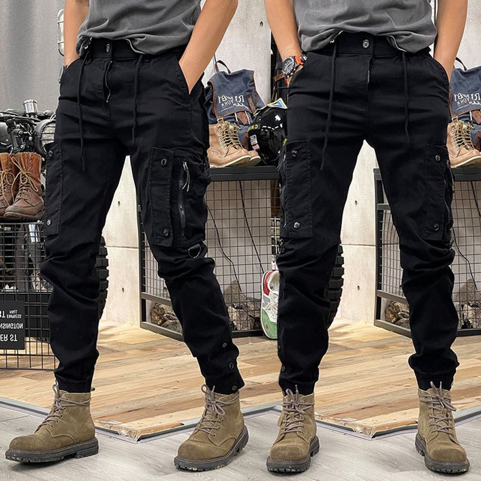 Men's Work-to-Weekend Structured Cargo Trousers - Black