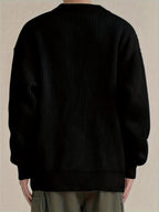 Men's Roomy Soft-Knit Cardigan with Traditional Collar