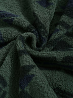 Women's All-Over Pattern Plush Jacket with Relaxed Fit and Zip