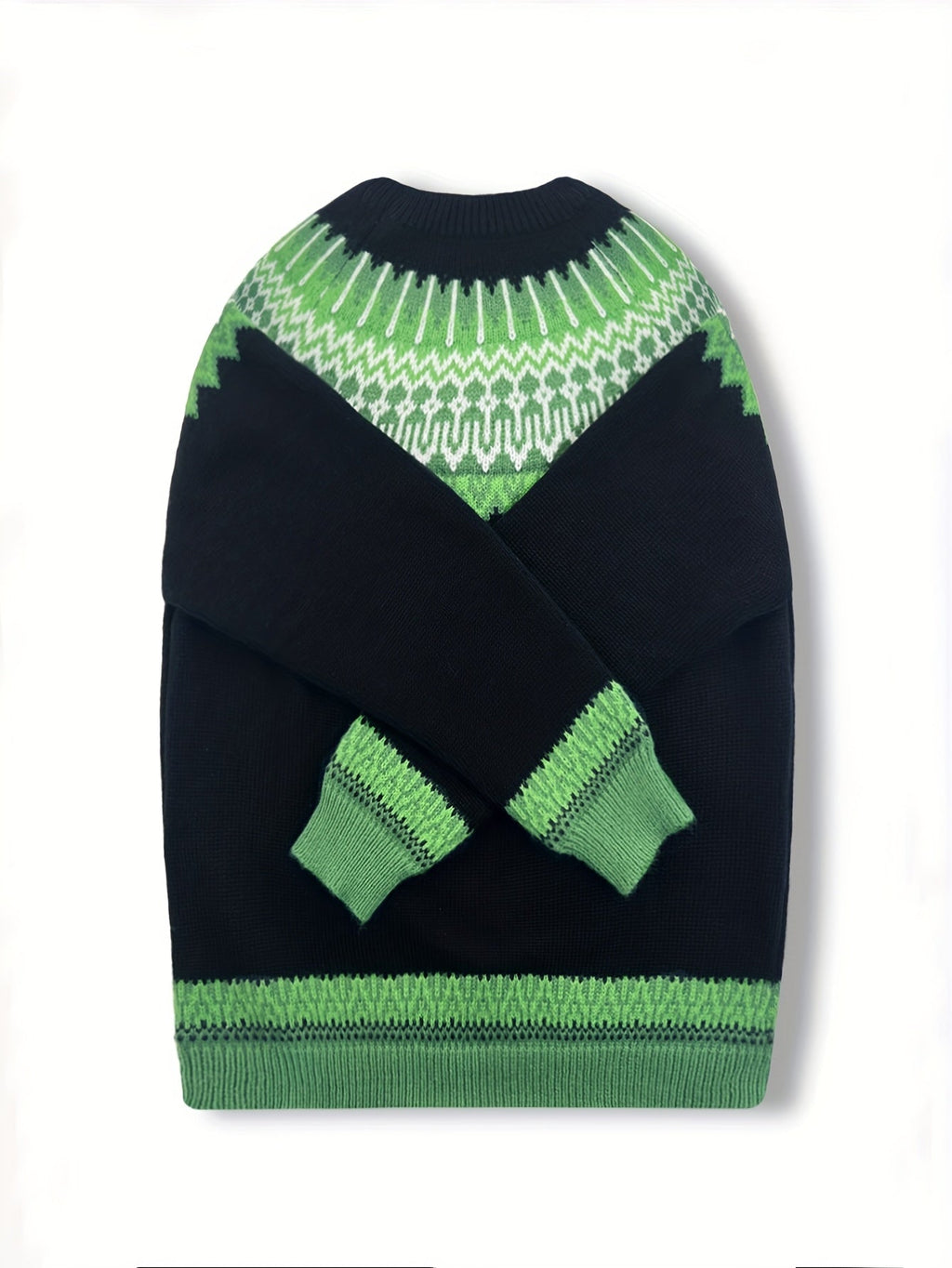 Women's Warm Jacquard Chunky Knit Jumper with Crew Neck
