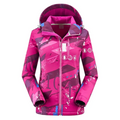 Women's Bold-Print Thermal Softshell Jacket for Hill Walks - Dark Pink