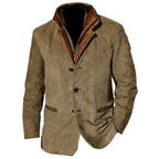 Men's Versatile Button-Front Blazer for Office and Weekend - Khaki