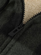 Men's Easy-Fit Hooded Jacket with Plush Lining and Front Pockets