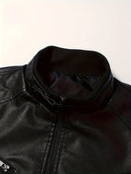 Men's Timeless Zip-Pocket Biker Jacket for Cool Days