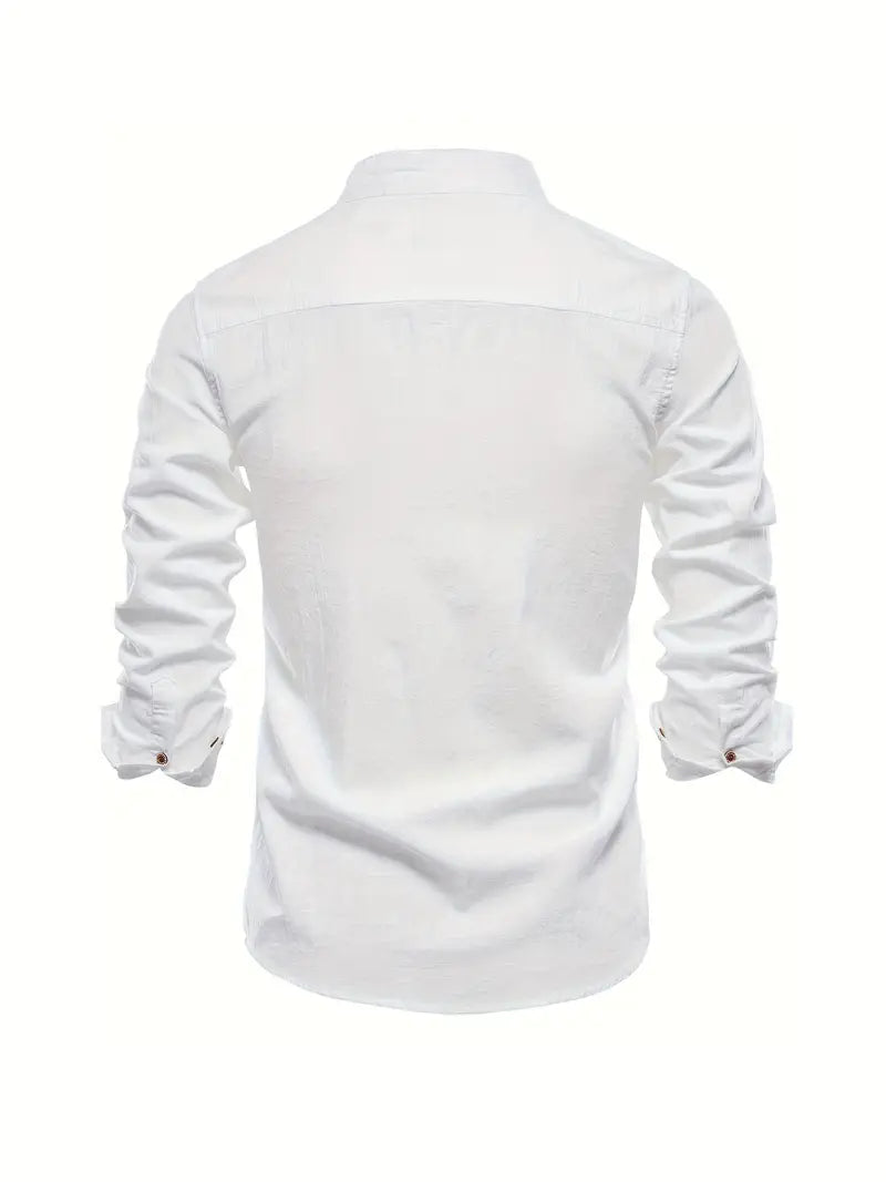 Men's Slim-Cut Desk-to-Dinner Shirt with Long Sleeves