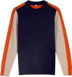 Women's Slim-Fit Cotton Jumper with Bold Block Stripes