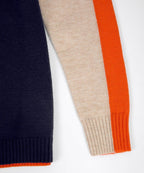 Women's Slim-Fit Cotton Jumper with Bold Block Stripes