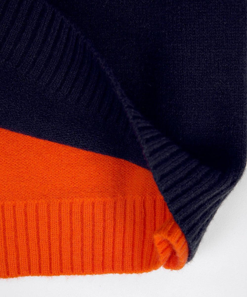 Women's Slim-Fit Cotton Jumper with Bold Block Stripes