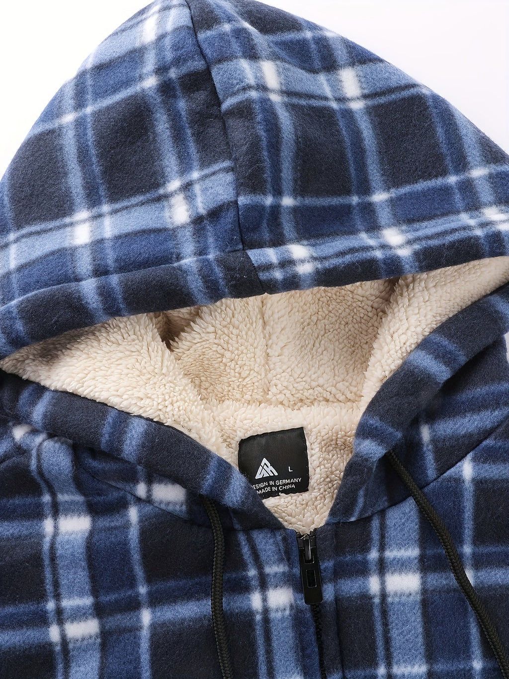 Men's Easy-Fit Hooded Jacket with Plush Lining and Front Pockets