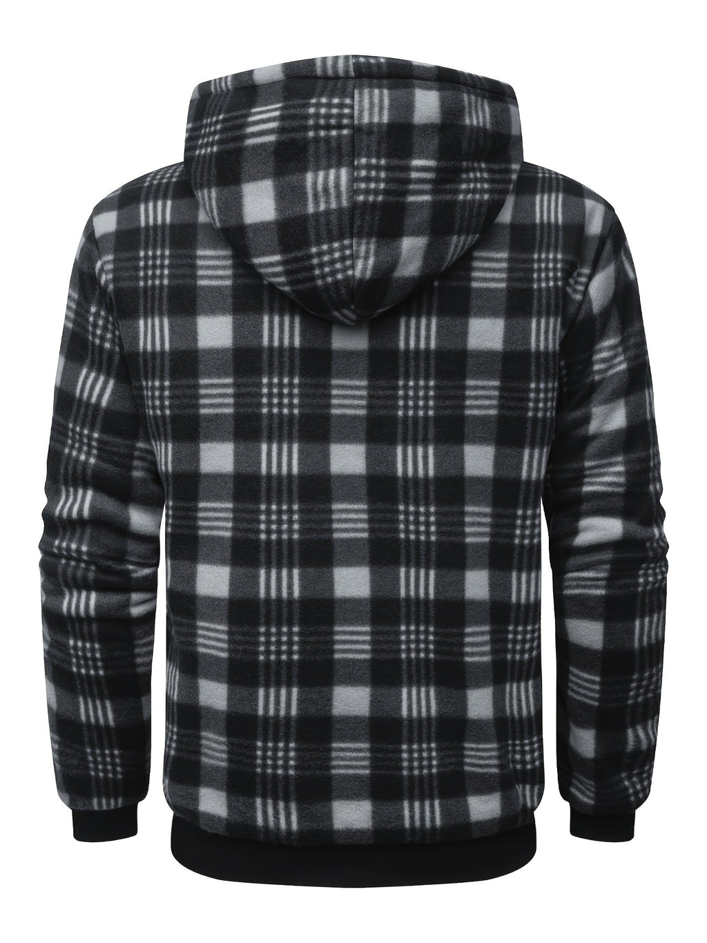 Men's Easy-Fit Hooded Jacket with Plush Lining and Front Pockets