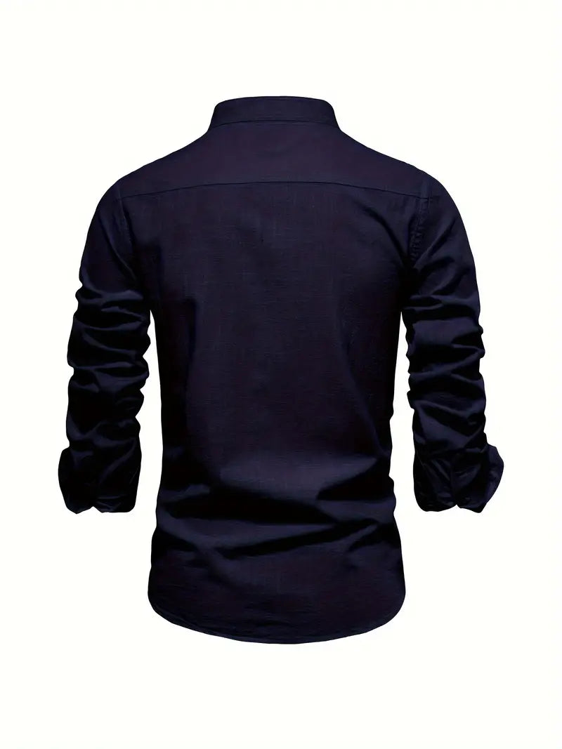 Men's Slim-Cut Desk-to-Dinner Shirt with Long Sleeves