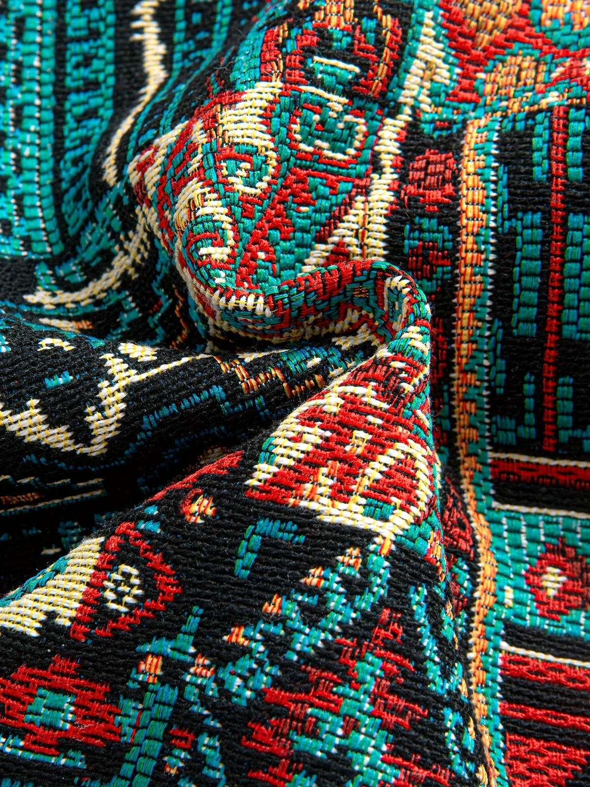 Men's Intricate Woven-Pattern Jacket with Front Pockets