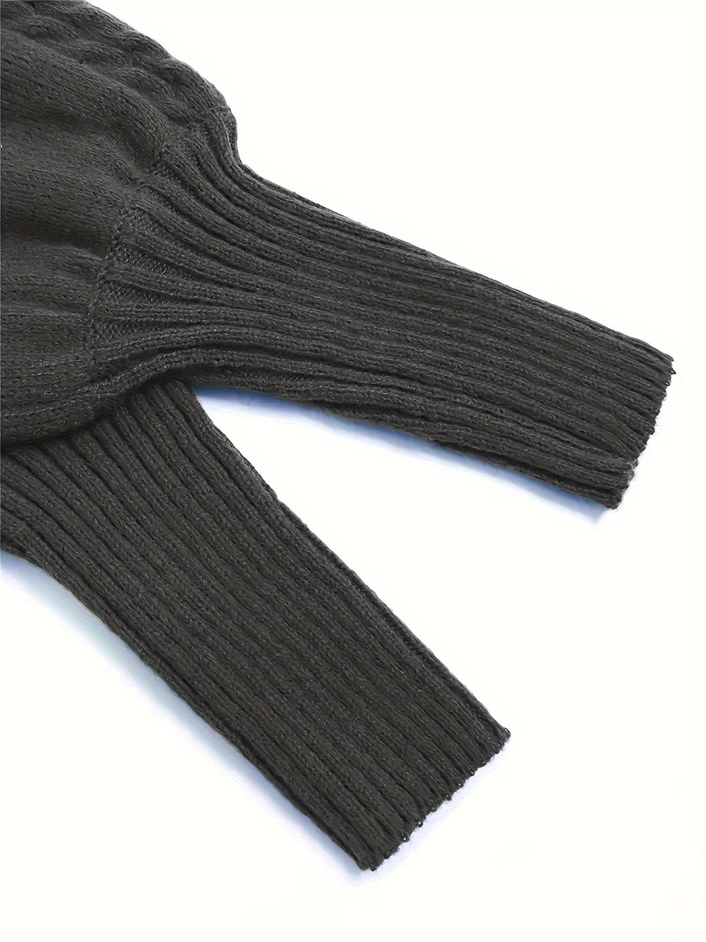 Women's Cable-Knit Mock Neck Jumper for Spring and Autumn