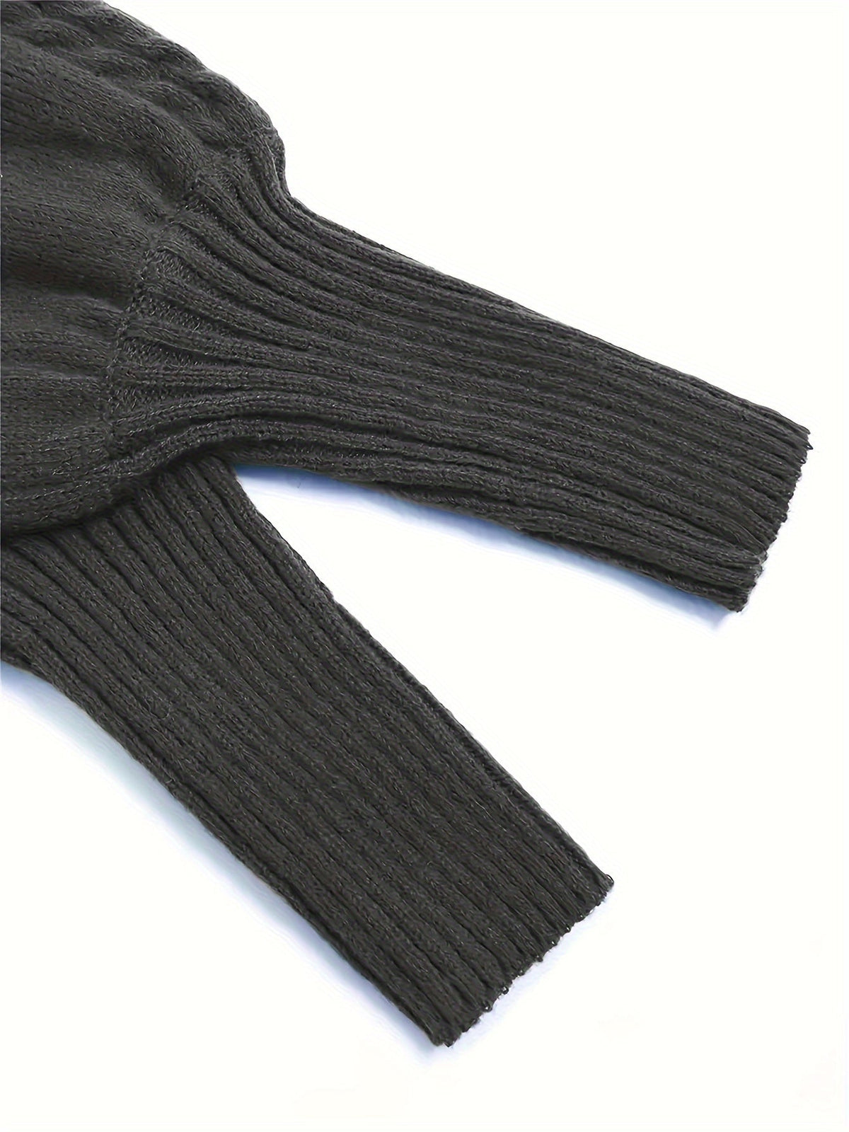 Women's Cable-Knit Mock Neck Jumper for Spring and Autumn