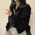 Women's Relaxed Pointed-Collar Corduroy Overshirt