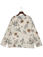 Women's Relaxed Floral V-Neck Jumper for Light Layering