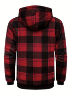 Men's Easy-Fit Hooded Jacket with Plush Lining and Front Pockets