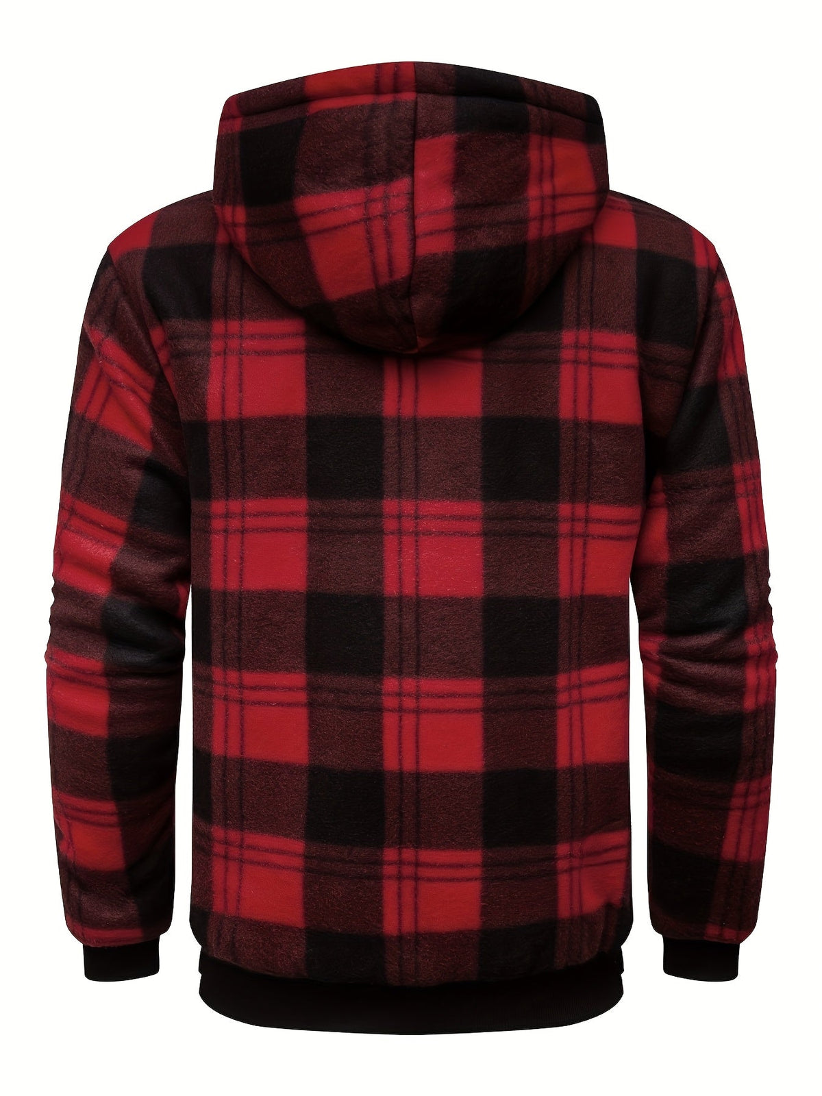 Men's Easy-Fit Hooded Jacket with Plush Lining and Front Pockets