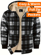Men's Easy-Fit Hooded Jacket with Plush Lining and Front Pockets