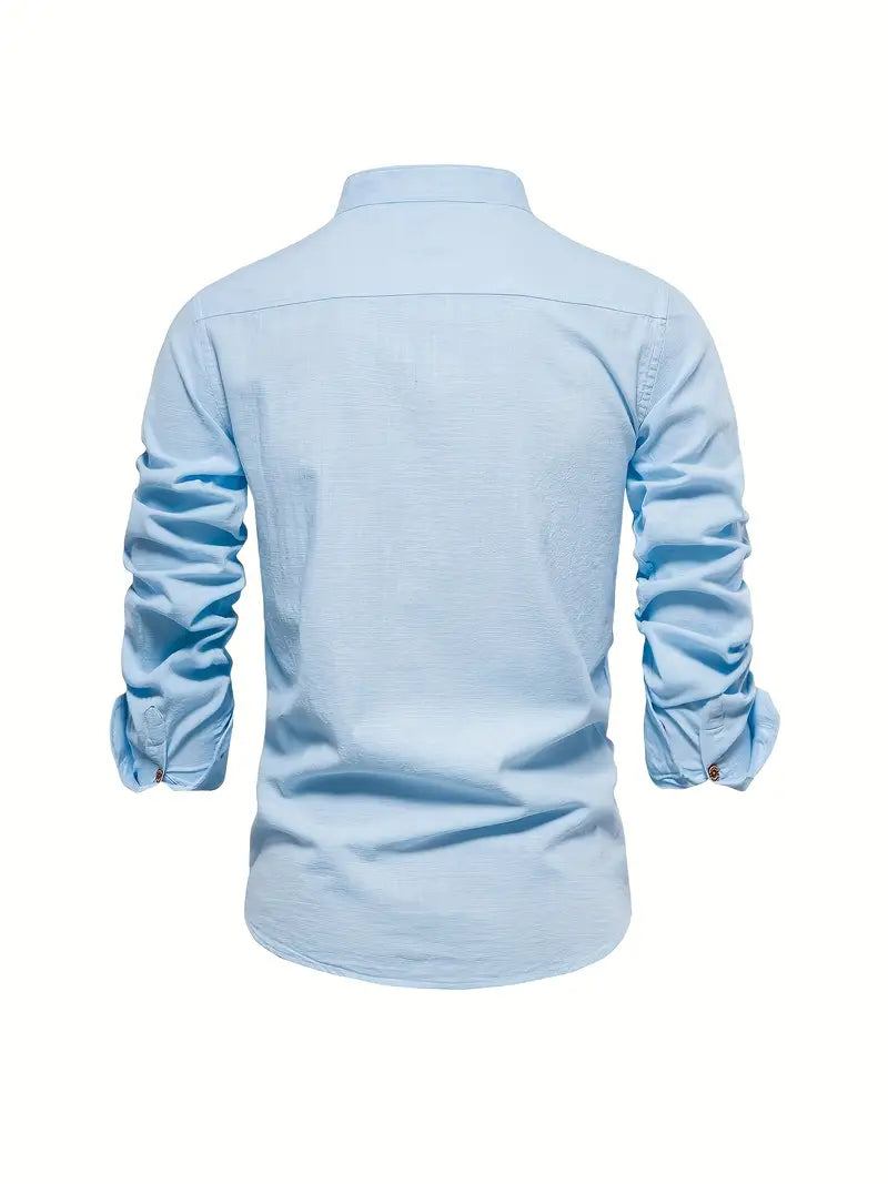 Men's Slim-Cut Desk-to-Dinner Shirt with Long Sleeves
