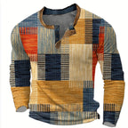 Men's Retro Check Pattern Jumper for Weekends and Evenings - Khaki