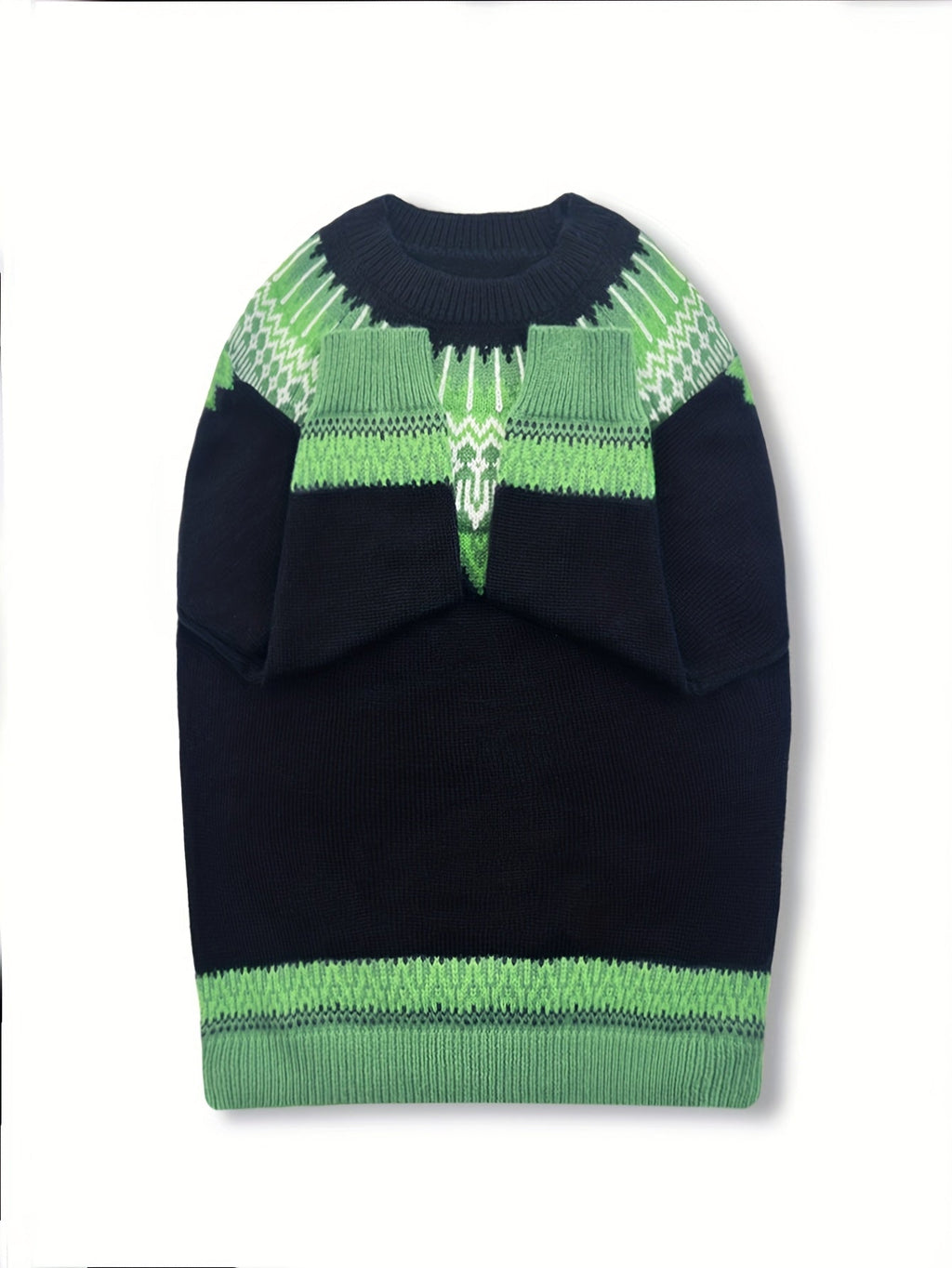 Women's Warm Jacquard Chunky Knit Jumper with Crew Neck