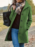 Women's Figure-Following Warm-Lined Classic Coat - Green