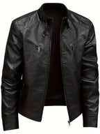 Men's Timeless Zip-Pocket Biker Jacket for Cool Days