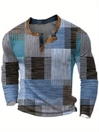 Men's Retro Check Pattern Jumper for Weekends and Evenings