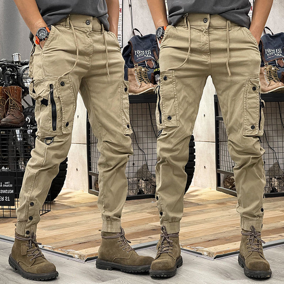 Men's Work-to-Weekend Structured Cargo Trousers - Beige