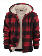 Men's Easy-Fit Hooded Jacket with Plush Lining and Front Pockets