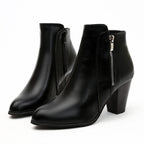 Women's Polished Zip-Up Ankle Boots for Work and Evenings