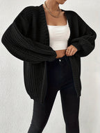 Women's Draped Open-Front Cardigan in Soft Chunky Knit