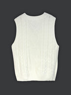 Women's Sleeveless Cable Knit Layering Slipover with V-Neck