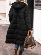Women's Hooded Reversible Sherpa Coat with Quilted Padded Side
