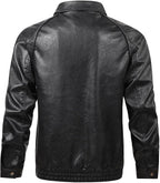 Men's Pointed-Collar Slim Jacket in a Smooth Leather-Look Finish