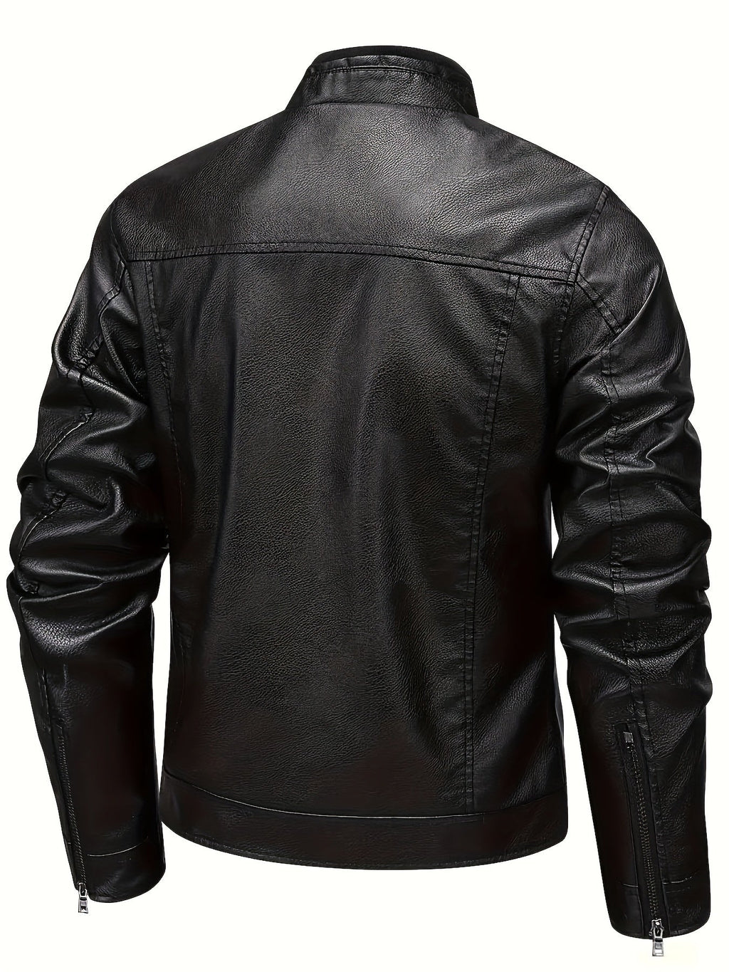 Men's Timeless Zip-Pocket Biker Jacket for Cool Days