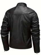 Men's Timeless Zip-Pocket Biker Jacket for Cool Days