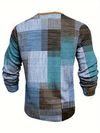 Men's Retro Check Pattern Jumper for Weekends and Evenings