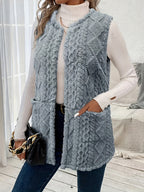 Women's Open-Front Draped Plush Layering Gilet