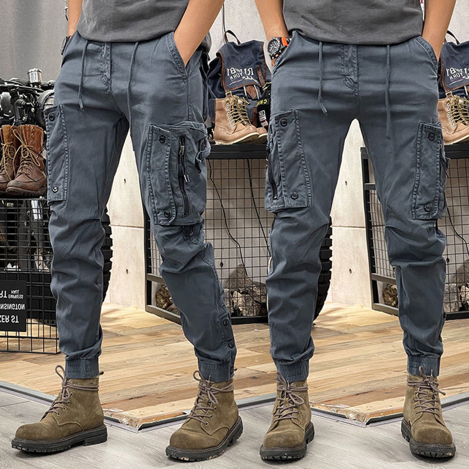 Men's Work-to-Weekend Structured Cargo Trousers - Grey
