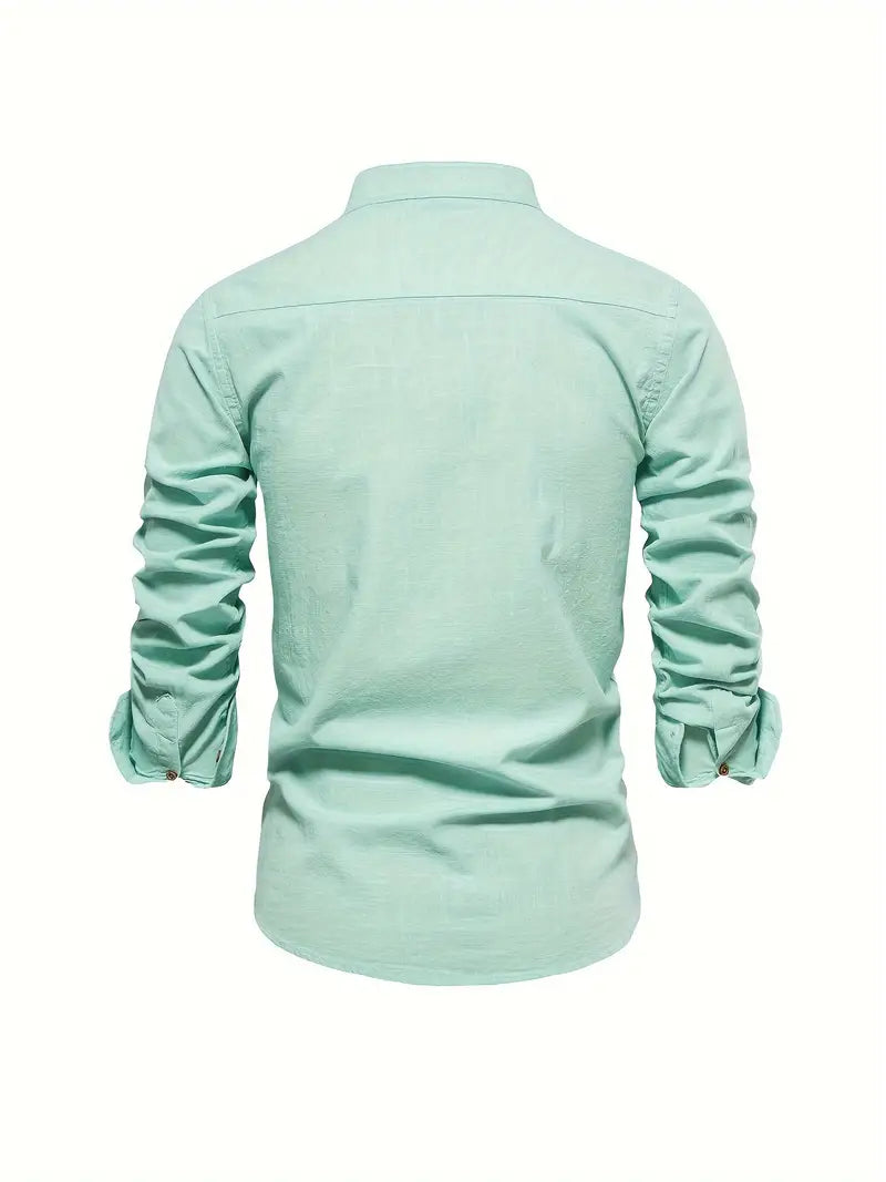 Men's Slim-Cut Desk-to-Dinner Shirt with Long Sleeves