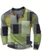 Men's Retro Check Pattern Jumper for Weekends and Evenings