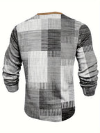 Men's Retro Check Pattern Jumper for Weekends and Evenings