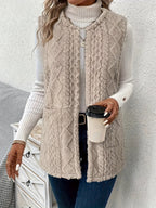 Women's Open-Front Draped Plush Layering Gilet